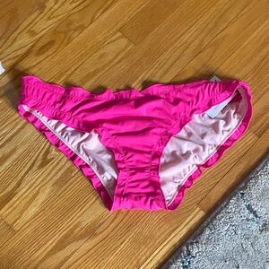 Hot Pink Ruffled Bikini Bottoms